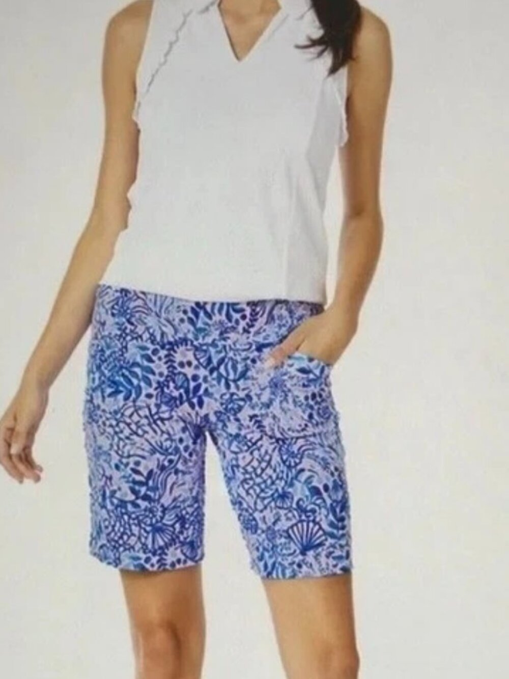Lilly Pulitzer Luxletic Reid Shorts 16 XL High Tides Good Vibes Golf Pickleball